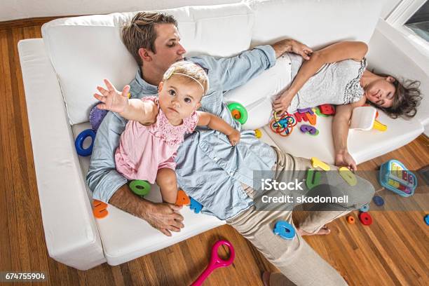 Babies And Parenting Life Stock Photo - Download Image Now - Parent, Baby - Human Age, Chaos