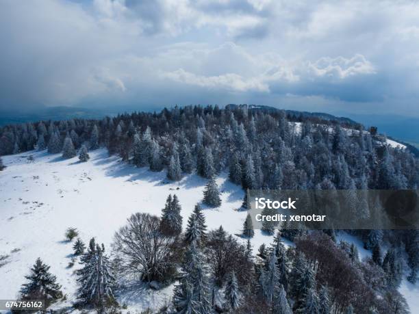 Bird View Of Mtsalève Around Geneva Stock Photo - Download Image Now - Aerial View, Auvergne-Rhône-Alpes, Environment