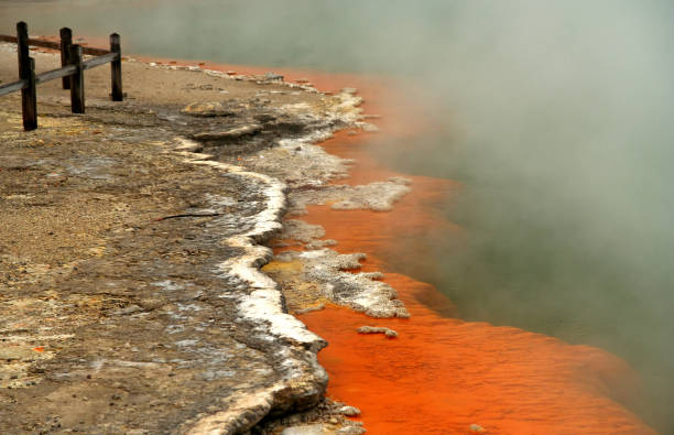 бассейн с шампанским в роторуа - new zealand geyser champagne park стоковые фото и изображения