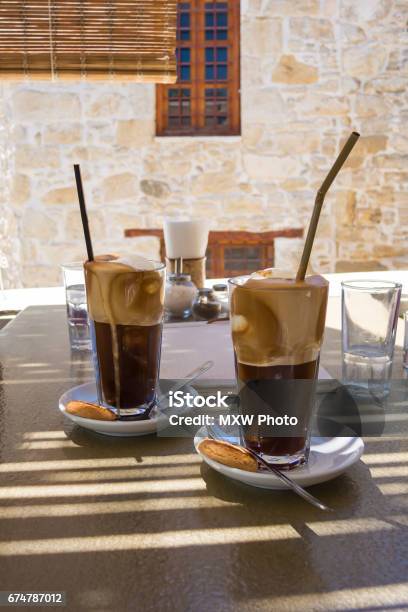 Two Latte Macchiatos In Traditional Coffee House Stock Photo Download Two Latte Macchiatos In Traditional Coffee House Stock Photo Download