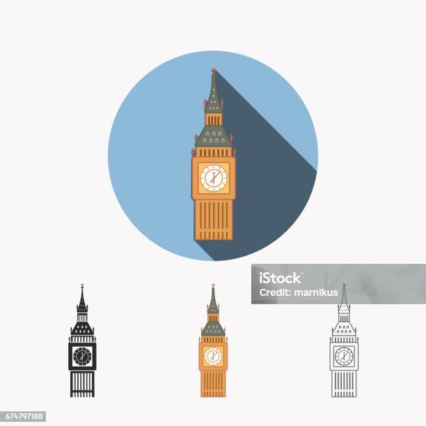 Big Ben In Westminster London Stock Illustration - Download Image Now - Big Ben, Architecture, Circle