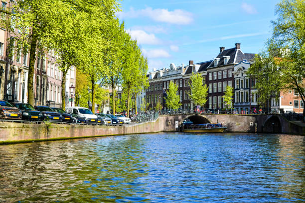 istock Amsterdam city, view from the canal 674800166