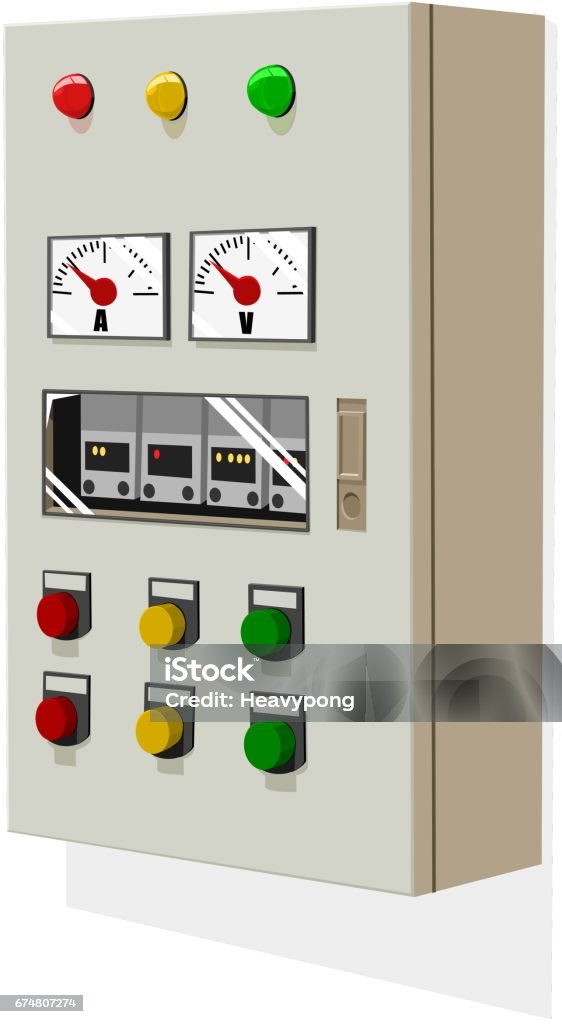 Isolated Control Box Stock Illustration - Download Image Now - Cabinet ...