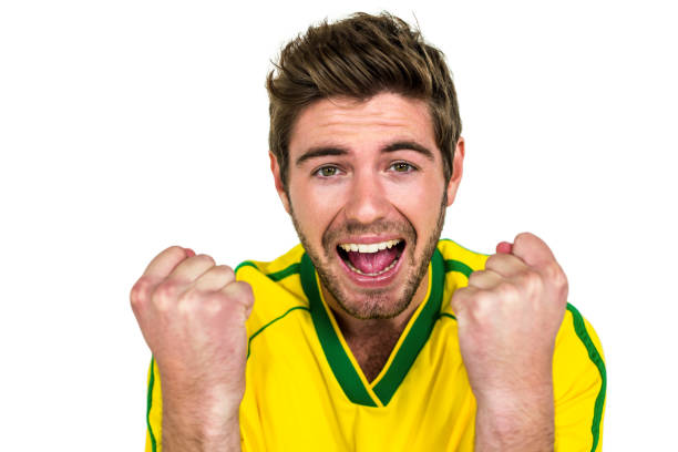 istock Portrait of handsome man rejoicing 674818678