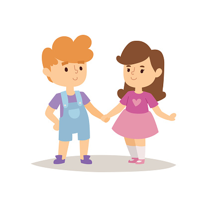 Children Happy Couple Cartoon Relationship Characters Lifestyle Vector  Illustration Girl And Boy Friends Stock Illustration - Download Image Now -  iStock