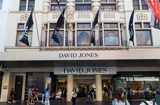 Melbourne, Australia - February 23, 2017: David Jones is an Australian premium department store chain. This is the flagship Bourke Street store.