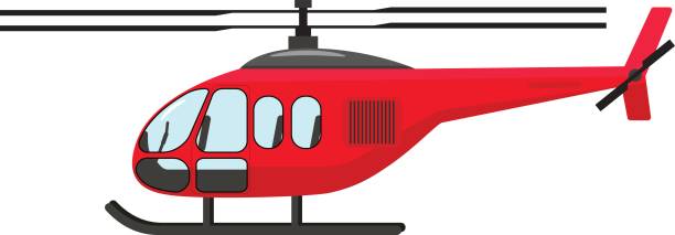 Vector illustration of a cartoon helicopter Vector illustration of a cartoon helicopter object. Isolated white background. Flat style. helicopter free drawing stock illustrations