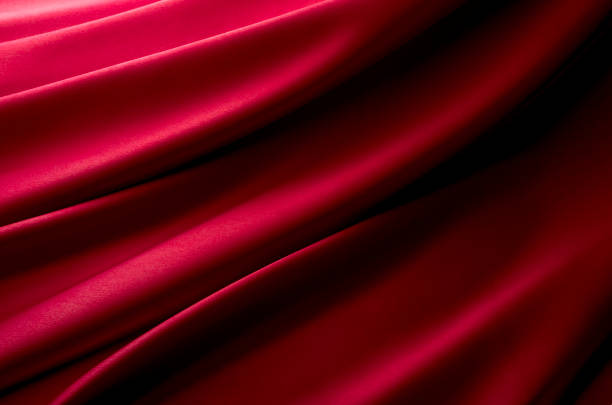 深紅のサテンの背景素材 - 赤 ストックフォトと画像