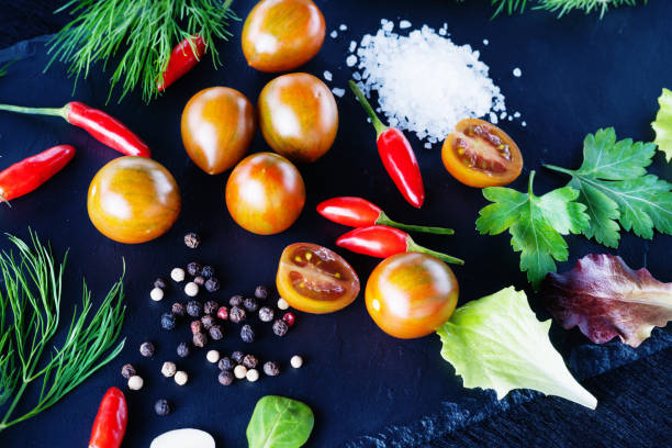 istock Vegetables mix on the stone plate 674874118