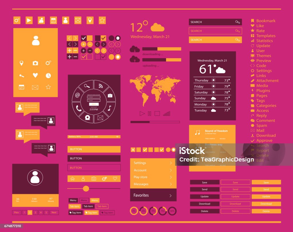User Interface Design Vector Ui Ux Stock Illustration - Download Image ...