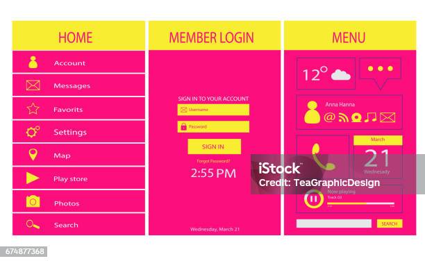 User Interface Design Vector Ui Ux Stock Illustration - Download Image ...
