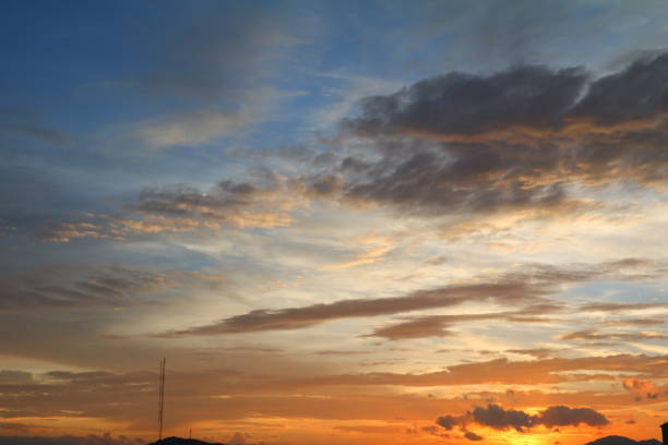 istock sky in sunset  and motion cloud, beautiful colorful evening nature  space for add text 674877978