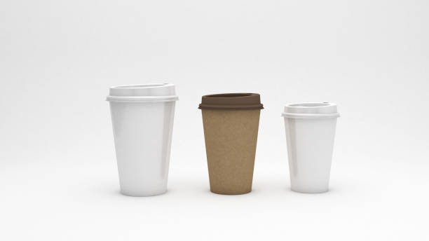 istock white and brown cardboard coffee cups on white background, ecology concept, 3d illustration 674880820