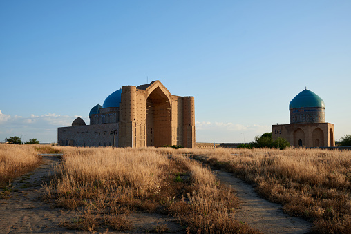 Kozha Akhmed Yassawi Mausoleum is a mausoleum on the grave of the poet and preacher Khoja Ahmed Yasavi, located in the city of Turkestan in the South Kazakhstan region of Kazakhstan.