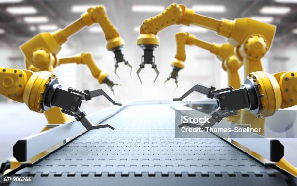 Bracci Robotici Industriali - Fotografie stock e altre immagini di Robot - Robot, Braccio robotico, Automatizzato