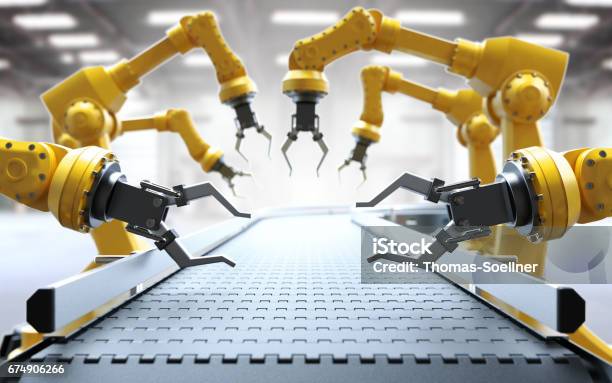 Industrial Robotic Arms Stock Photo - Download Image Now - Robot, Robotic Arm, Automated