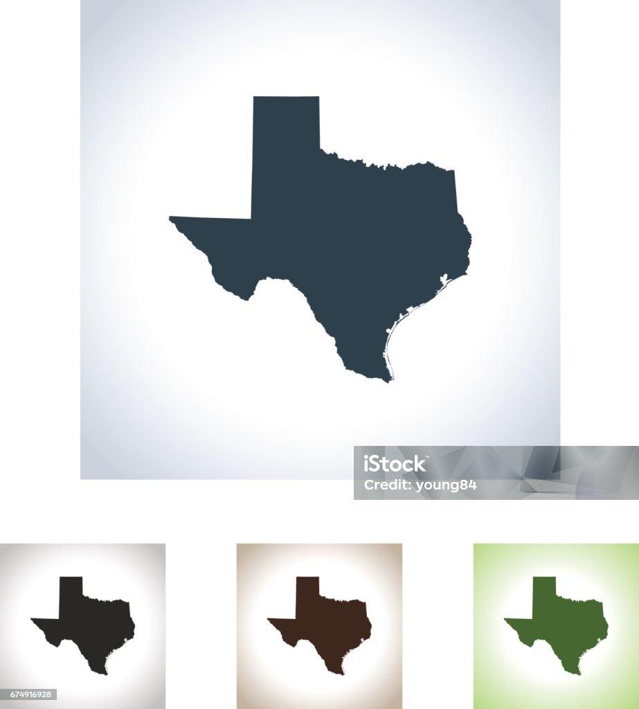 Tesxa Map Color Texas Map Stock Illustration - Download Image Now - Black Color ...