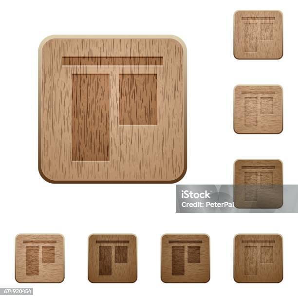 Align To Top Wooden Buttons Stock Illustration - Download Image Now - Above, Applying, Arrangement