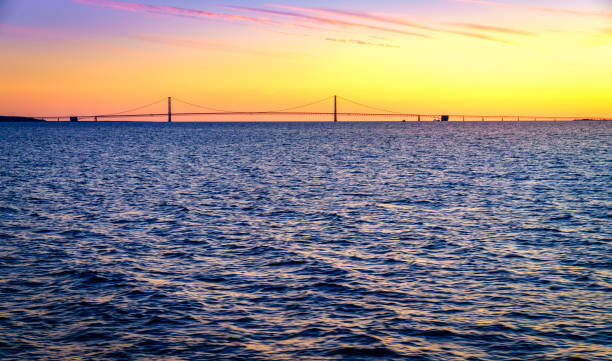 istock Sunset over Straits of Mackinac 674923748