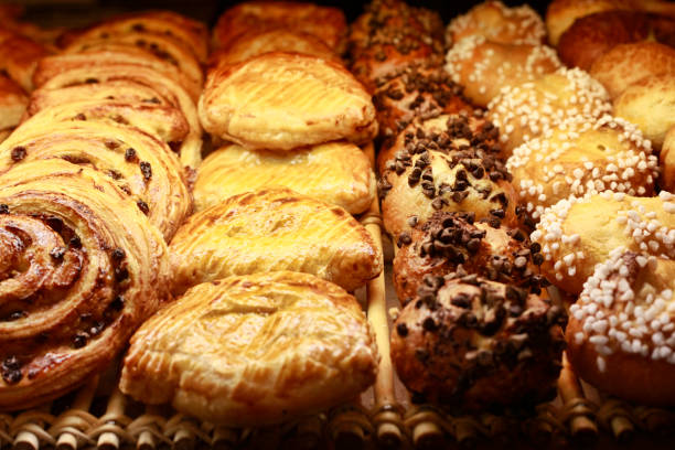 istock Different sweet rolls in the store 674924560