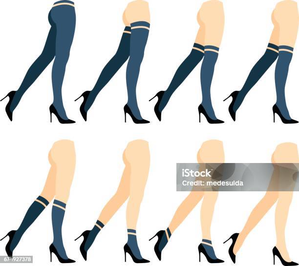 Socks Stock Illustration - Download Image Now - High Heels, Leg, Illustration