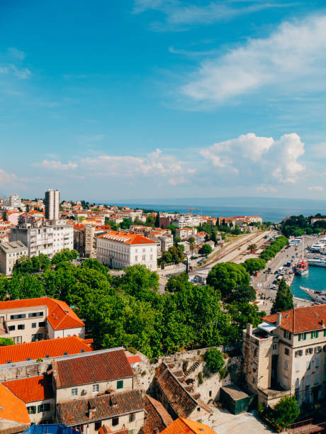istock Split, old town, Croatia. View from the tower-bell tower to the 674927568