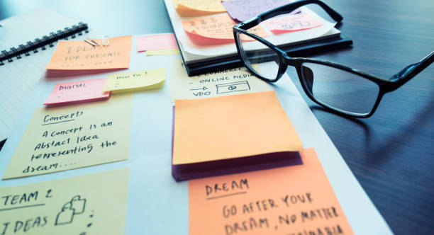 istock Marketing strategy concept with paperwork (note paper).brainstorming ideas. 674927804