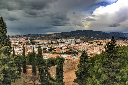 skyline views of the city of Malaga, Spain