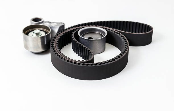 Kit of timing belt with rollers. Auto Parts. stock photo