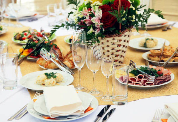 istock Restourant's table prepared for celebrating event 674952392
