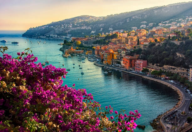 Villefranche on the sea Villefranche sur mer between Nice and Monaco monte carlo photos stock pictures, royalty-free photos & images