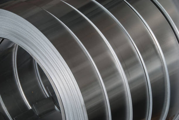 istock Aluminum sheet metal coils narrowed to size 674963146