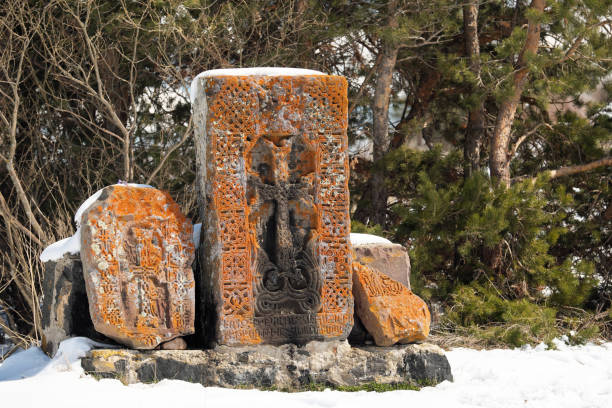 istock Khachkar, the sacred cross-stone 674970264