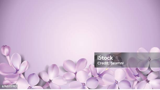 Pastel Background With Lilac Flowers Stock Illustration - Download Image Now - Lilac, Purple, Flower