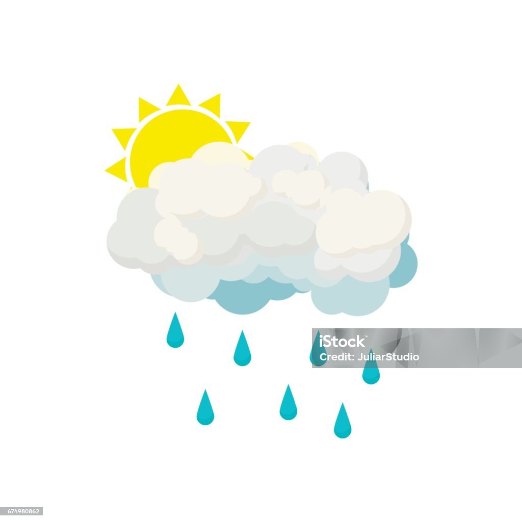 Ilustración de Lluvia Nubes Y Sol El Icono Estilo De Dibujos Animados y más  Vectores Libres de Derechos de Lluvia - iStock