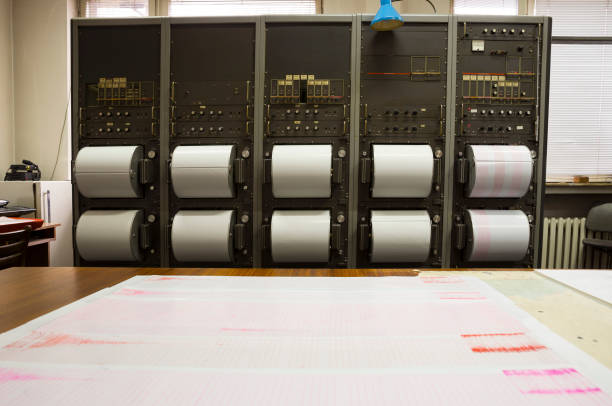 istock Seismographs recording earthquake 674981874