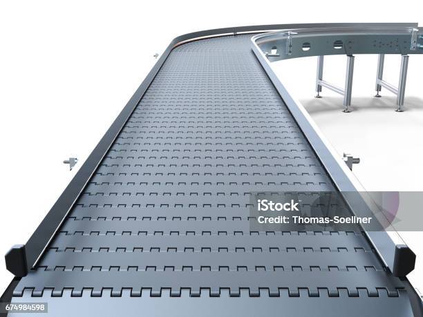 Conveyor Belt Stock Photo - Download Image Now - Conveyor Belt, Three Dimensional, Production Line