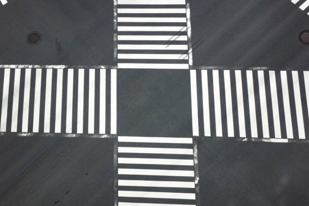 istock Look at the crosswalk of the scrambled intersection from above 674985394