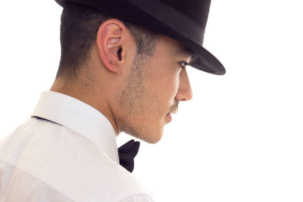 istock Young man in white T-shirt with black hat 674990984