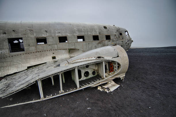 istock Abandoned airplane wreck in Iceland 674991618