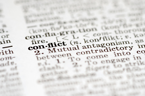 Definition of word conflict in dictionary