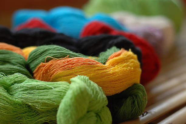 Set of colorful silk yarn