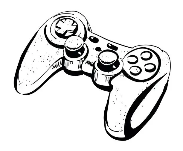 Vector illustration of Cartoon image of joystick