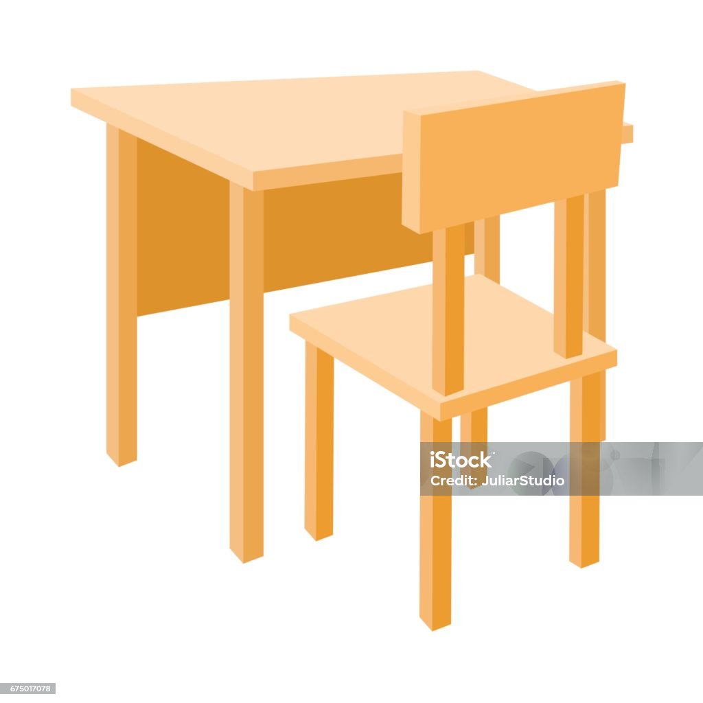 Ilustración de Icono De Escritorio Y Silla De Madera Escuela Estilo De Dibujos Animados y más Vectores Libres de Derechos de Aprender - iStock Ilustración de Icono De Escritorio Y Silla De Madera Escuela Estilo De Dibujos Animados y más Vectores Libres de Derechos de Aprender - iStock