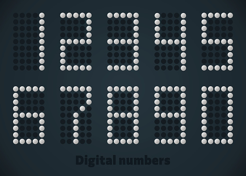 Numbers With Edge Silver Dotted Numbers Vector Digital Picture For Monitor Display Web ...