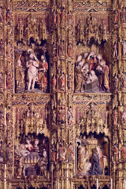 Seville Cathedral interior with the white balance adjusted to be more natural.