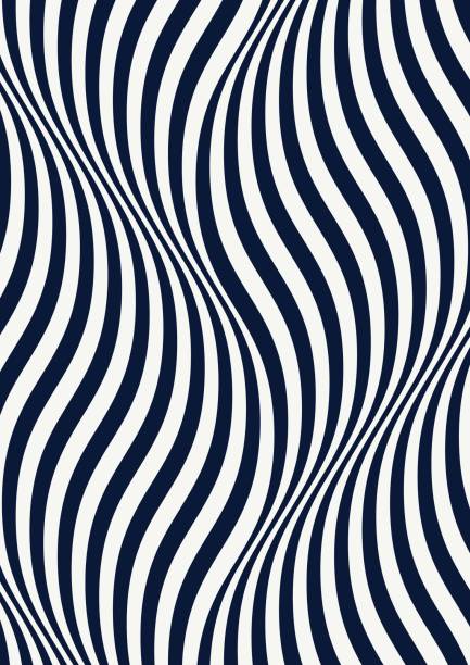 monochrome waves. psychedelic monochrome waves. op art stock illustrations