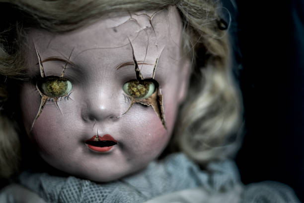 Split Stare Antique Doll creepy doll stock pictures, royalty-free photos & images