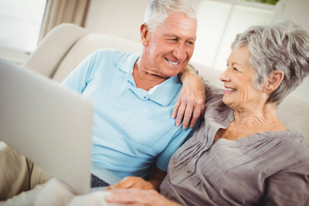 istock Senior couple looking at each other 675049502