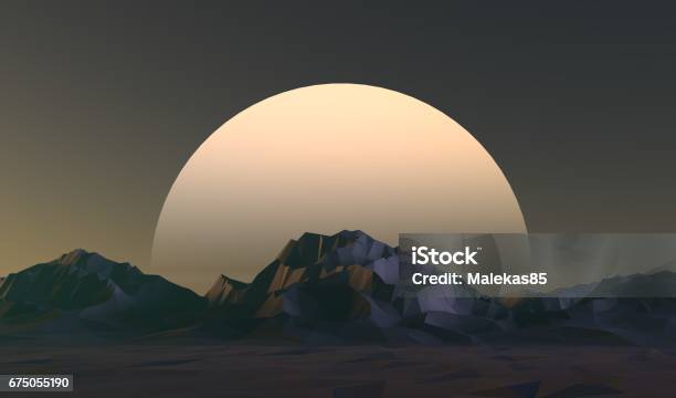 Low Poly Mountains Stock Illustration - Download Image Now - Low-Poly-Modelling, Desert Area, Mountain